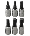 Beefy Three Piece One Quarter Inch Drive Hex Socket Set With H3 H4 H5 Inner Hex Bits In Chrome Vanadium Steel 38mm Length