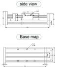 Technical drawings of Rock-Solid High-Precision Linear Guide Slide Table With Ball Screw Motion Rail 300mm Stroke for CNC machine
