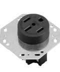 Hella Tough Octagon Electrical Outlet Four Prong Power Receptacle With Heavy Duty Steel Housing And Built In Overcurrent Shield For Rv Conversions And Campground Hookups mounted with a metal shell.