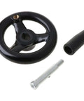 3.9 Inch Hand Wheel With Revolving Handle For Milling Machine, shown with threaded hole and handle parts.