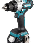 Built Different 18 Volt Cordless Drill Driver Kit With Hard Case Two Batteries Fast Charger Compact Brushless Motor showing side view
