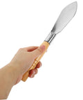 Hand holding Ergonomic Hand Shovel for Gardening, No-Fuss Grip, Dig Deep Spade for Planting, Weeding, and Transplanting, Lightweight Steel Tool