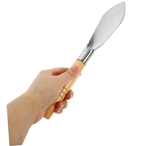 Hand holding Ergonomic Hand Shovel for Gardening, No-Fuss Grip, Dig Deep Spade for Planting, Weeding, and Transplanting, Lightweight Steel Tool