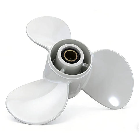 Outboard Propeller 9.875 X 11.25 Right Hand Rotation 3-Blade 10-Spline OEM Replacement Fits Yamaha 20 To 30HP Outboards close-up