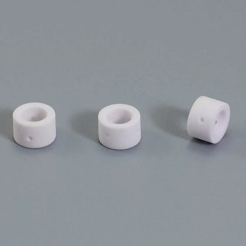 Pro Grade Plasma Torch Consumables Kit For PT-31 LG-40 JG-40 WSD-40 shroud ceramic cup 18204, 3 pieces on gray background.