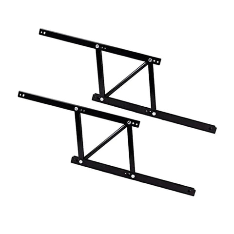 Lift Up Tea Table Hinge Black Foldable With Spring Loaded Lift Mechanism, sturdy construction shown against white background.