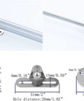Two Sets Silver Ten Inch Gas Strut With 120 Newton Lift Force 27 Pound Hydraulic Air Prop Lift Support shown with mounting hardware.
