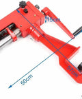 7 Inch Sheet Metal Bead Roller And Bender, Manual Hand Tool With Clip, 6 Die Sets And Gears, shown in side view with dimensions
