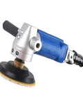 Hardcore Slick 5 Inch Pneumatic Angle Grinder With Adjustable Speed Control For Precision Grinding Sanding And Polishing Marble Granite Tile Using Air Powered Die Tool For Tight Spots view from side, showing adjustable speed and disc attachment.