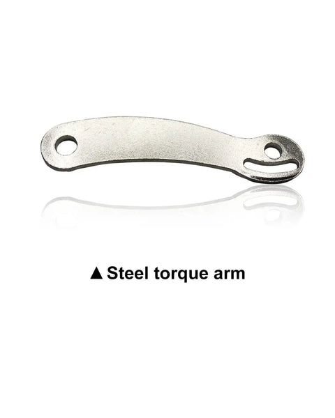 Torque Arm Conversion Kit For Electric Bicycles M14 Shaft Fit Universal Torsion Arm Safety Upgrade For E Bikes Durable Steel Build With Easy Install And Real Solid Shaft Protection. Steel torque arm with slotted mount hole