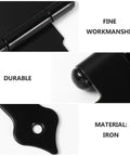 Heavy Duty Black Iron T Shape Strap Hinge With 8 Screw Holes For Doors Gates And Worktops Flexible And Easy Dismantle Hinge For DIY Projects And Workshops In Woodworking Garages And Sheds black iron hinge close-up