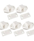 White Door Roller Catch Set Spring Loaded ABS Plastic Cabinet Latch For Furniture Closet Cupboard Keeps Doors Closed No More Slams