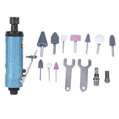 Top Grade Pneumatic Air Die Grinder 18000 RPM Badass Rotary Polisher With 6mm And 3mm Chucks smooth metalworking tool with various polishing tips.