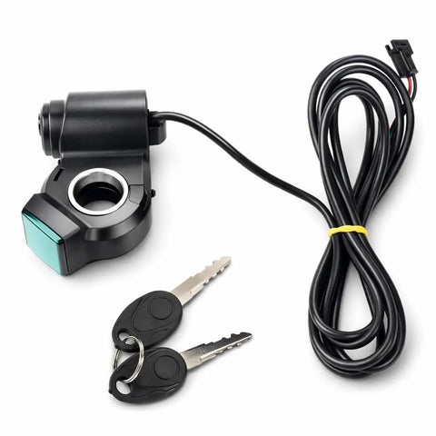 Portable Throttle Voltmeter For Electric Bikes And Scooters, Digital Voltage Display From 12V To 99V with locking mount and keys