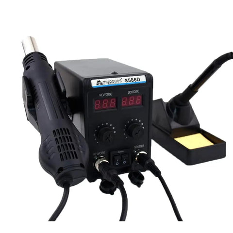 110V 750W 2 In 1 SMD Hot Air Rework Station And Soldering Iron With LCD Dual Digital Display for precise PCB work.