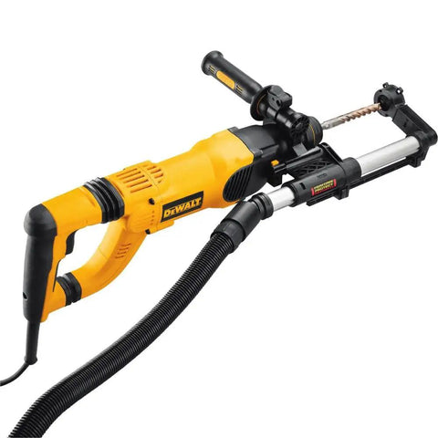 Dust Extractor Telescope With Hose For SDS Rotary Hammers Black Pro Grade Attachment on yellow rotary hammer with black handle