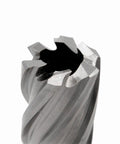 Pro Shop Ready M2AL High Speed Steel Annular Cutter With 3/4 Inch Weldon Shank For Magnetic Drill Press, close-up view.