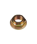 Close-up of CV axle nut from set of 2 front or rear wheel bearing hub assemblies for 2000-2013 Chevy Impala, Pontiac Grand Prix, Buick Lacrosse, Cadillac DTS