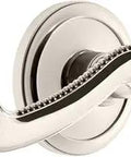 Circulaire Rosette Passage Door Set With Newport Lever In Polished Nickel 2.75 Inch Left Handed Sturdy Solid Forged Brass Build