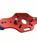 Heavy Duty Trimming Machine Bottom Plate For Woodcraft, red anodized metal base with central opening and mounting posts.