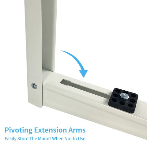 Beefy Outdoor Wall Mount Bracket For Ductless Mini Split AC And Heat Pump Universal Condenser Stand Fits 7000 To 18000 BTU pivoting arm