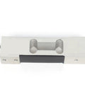 Bullseye Accurate Single Point Load Cell Top Shelf Weighing Sensor For Electronic Balance Packaging Scale Heavy Duty 50Kg Load Cell Built Tough Smooth Operation, top view of stainless steel sensor with black pad.