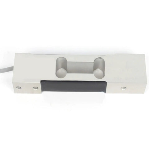 Bullseye Accurate Single Point Load Cell Top Shelf Weighing Sensor For Electronic Balance Packaging Scale Heavy Duty 50Kg Load Cell Built Tough Smooth Operation, top view of stainless steel sensor with black pad.