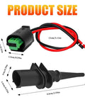 Beefed Up Outside Ambient Air Temperature Sensor With Connector Pigtail Plug Replaces 65816905133 And 65816905050 For BMW 323i 325i, black plastic sensor with red and black wire pigtail