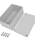 Heavy Duty Outdoor Junction Box With Mounting Plate IP67 Waterproof Electrical Enclosure Abs Project Case Built Tough For Diy Wiring And Gear Storage showing open gray case with removable cover and mounting plate.