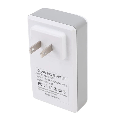 Heavy Duty Uninterruptible Power Supply With 2600mAh Battery Backup For Router, compact white charging adapter with two prongs.