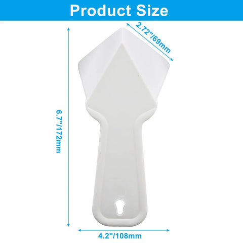 Plastic Inside Corner Trowel Set, 2 Pack, 90 Degree Drywall Finishing Tools with ergonomic grip, product size details