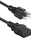 Black 3 Prong Power Cord For 3 Feet AC SVT 18AWG C13 To NEMA 5-15P UL Listed Replacement Cord For Electric Pressure Cookers, Rice Cookers
