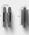 Beefy Hidden Hydraulic Hinge Buffer Delivering Smooth As Silk Automatic Closing Featuring Cross Hinge And Three Dimensional Spring Action Rock Solid Zinc Alloy Badass Build Sleek White Finish Handles An Epic 80 Kg Load Zero Drama Install 3 Pack Dimensions shown from top and side