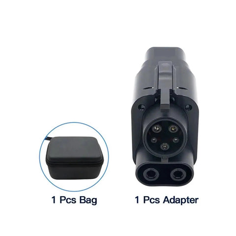 Heavy Duty EV Charging Adapter CCS2 To CCS1 Connector DC 250KW Fast Charger 1000V 50 To 250A Switch shown in a protective bag