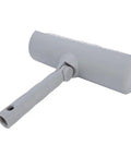 Adjustable Paint Roller Featuring Built In Splatter Guard For Ceilings And Walls No Fuss Long Reach Handle Smooth Sailing Drywall Painting Project No Drip Design Ready, gray roller with rotating handle.