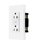 Rock Solid 20 Amp GFCI Outlets With LED Indicator And Matching Wall Plates Ultra Slim Non Tamper Resistant GFI Duplex Receptacles side view