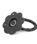 Kickstart Your Home Decor Game With This Straight Up Solid Black Wrought Iron Cabinet Handle Featuring Antique Flower Roped Detail And Rust Resistant Finish For Zero Stress Updates, detailed view of black wrought iron cabinet handle.
