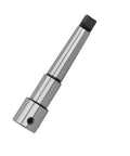 Weldon shank adapter sleeve, steel cylindrical drill extension with square drive end and visible set screw