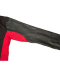 Grain Leather Sleeves Welding Jacket With Premium Flame Resistant Cotton Body Black And Red Size Large sleeve detail