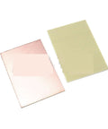 Two Single Sided Copper Clad Laminate PCB Pack 5pcs 7x10cm FR4 Board For DIY Projects lying flat, showing copper and FR4 sides.