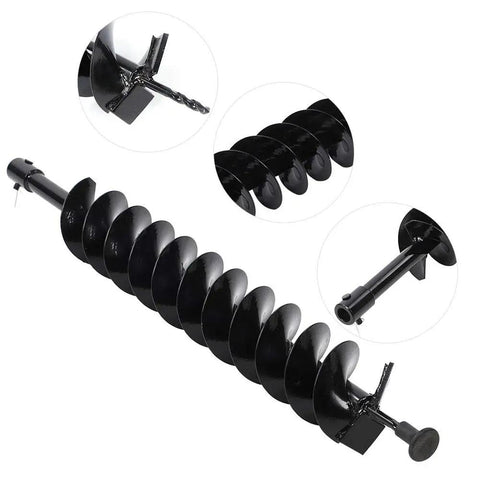20mm Post Hole Digger Attachment With Manganese Steel Build, 10cm Blade Diameter, lightweight design, side view details
