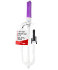 Portable Battery Powered Fuel Transfer Pump With Auto Stop Sensor No Mess 2 Ft Hose 2.4 GPM Flow For Gas And Diesel Easy Fill Loud Beep Alert Requires 2 D Batteries (Not Included), white and purple pump with hose