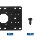 2 Pcs 90X90mm Cabinet Hinges Repair Plate Stainless Steel Black For Wooden Doors Kitchen Cupboards And Furniture Built To Last Hinge Repair Brackets With 6 Screws And Easy Install