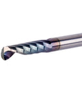 SpeTool O-flute CNC router bit, 1/4-inch shank, iridescent coated finish.