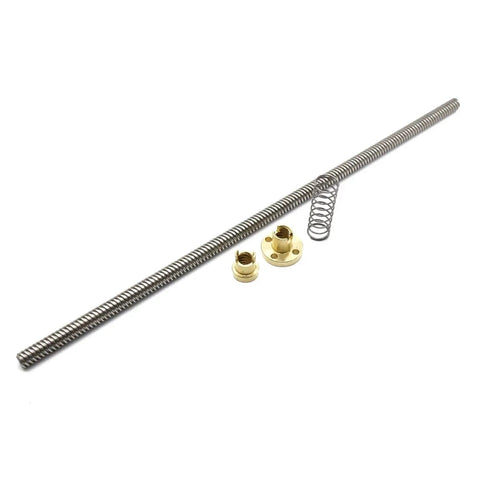 Dope Precision Ball Screw With Nut for CNC Machines, Anti Backlash Nut, 4mm Lead, 8mm Diameter, shown with springs and brass fittings.