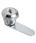 Cam Lock For Drawer Cabinet 0.69 Inch Outside Cylinder, Five Eighths Inch Length, Zinc Alloy Chrome Finish shown side view