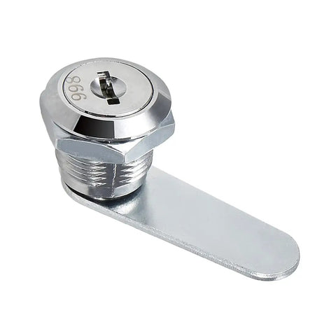Cam Lock For Drawer Cabinet 0.69 Inch Outside Cylinder, Five Eighths Inch Length, Zinc Alloy Chrome Finish shown side view