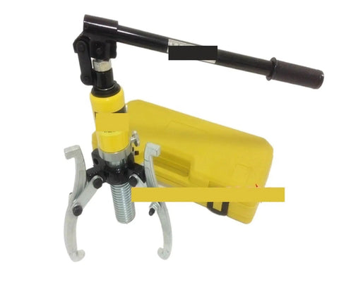 Heavy Duty 5 Ton Hydraulic Puller For Kicking Out Stubborn Gears Bearings And Wheel Hubs Grease Monkey Grade Screw Extractor Tool in yellow case.