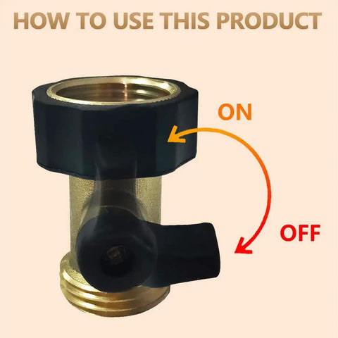 Heavy Duty Brass Garden Hose Shut Off Valve Set With 2 Valves And 4 Extra Washers Solid Brass One Way Connector Easy Hand