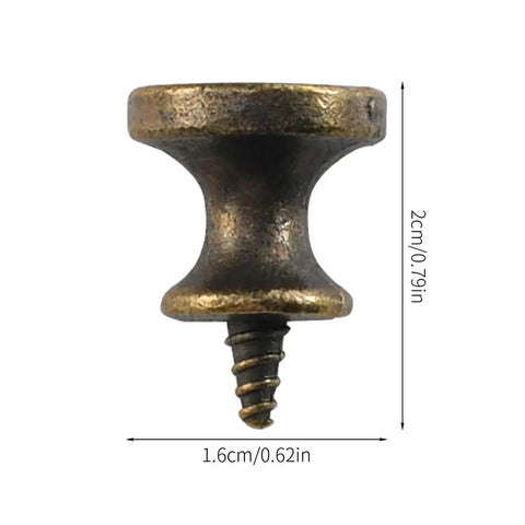 Slick 10 Piece Mini Drawer Knobs With Solid Antique Brass Finish And Hella Durable Rustproof Metal Hardware For Sweet Cabinet Makeovers Including No Sweat Self Tapping Screws For Quick DIY Swaps
